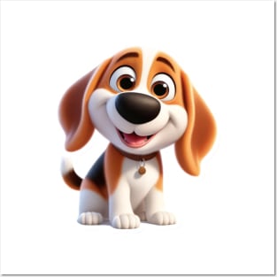 Cute and happy beagle puppy Posters and Art